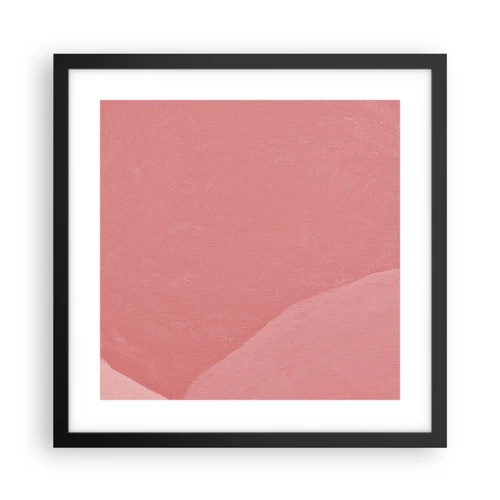 Plakat i sort ramme - Organisk komposition i pink - 40x40 cm