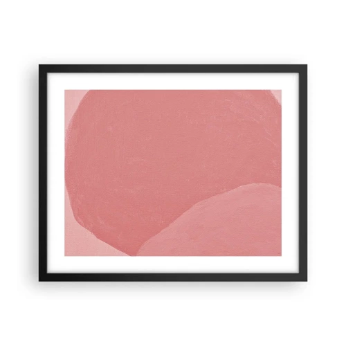 Plakat i sort ramme - Organisk komposition i pink - 50x40 cm