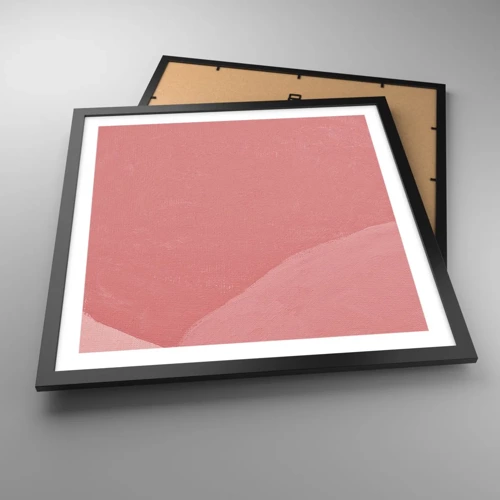 Plakat i sort ramme - Organisk komposition i pink - 50x50 cm