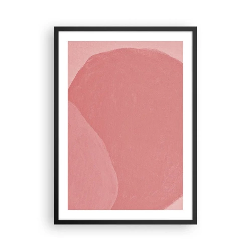 Plakat i sort ramme - Organisk komposition i pink - 50x70 cm