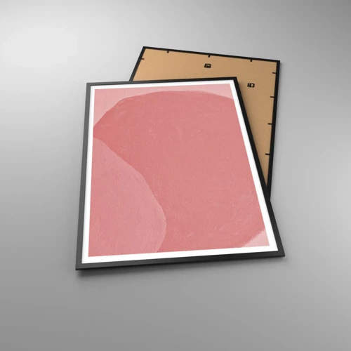 Plakat i sort ramme - Organisk komposition i pink - 70x100 cm