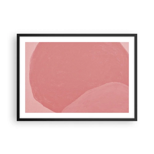 Plakat i sort ramme - Organisk komposition i pink - 70x50 cm