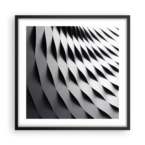 Plakat i sort ramme - På bølgernes overflade - 50x50 cm