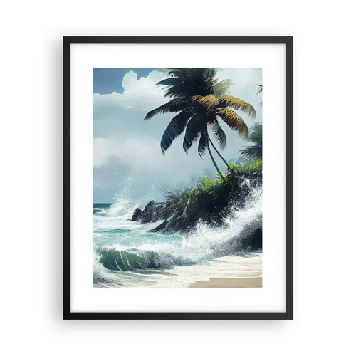 Plakat i sort ramme - På en tropisk strand - 40x50 cm