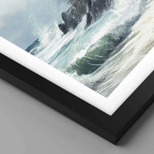 Plakat i sort ramme - På en tropisk strand - 50x50 cm