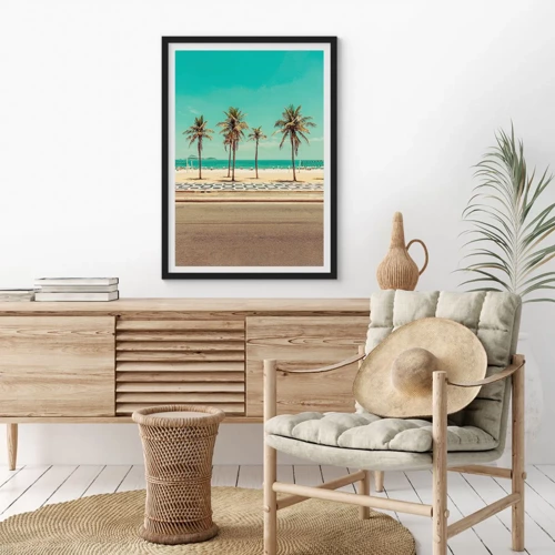 Plakat i sort ramme - På stranden - 50x70 cm