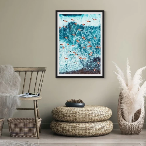 Plakat i sort ramme - Parade ved havet - 30x40 cm