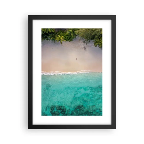 Plakat i sort ramme - Paradis strand - 30x40 cm