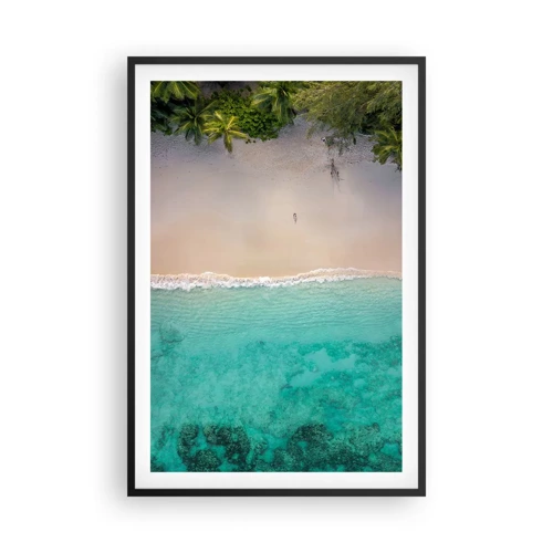 Plakat i sort ramme - Paradis strand - 61x91 cm