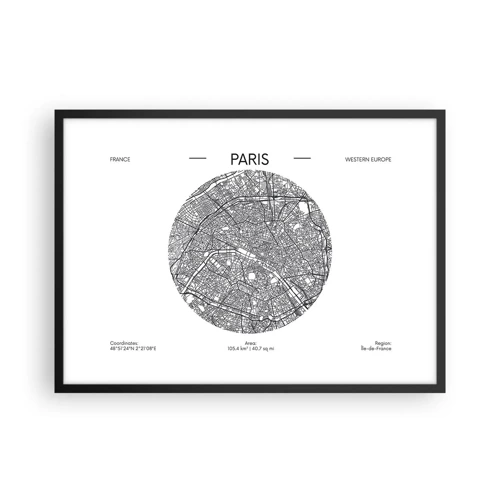 Plakat i sort ramme - Paris' anatomi - 70x50 cm