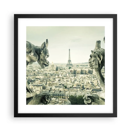 Plakat i sort ramme - Parisisk chat - 40x40 cm