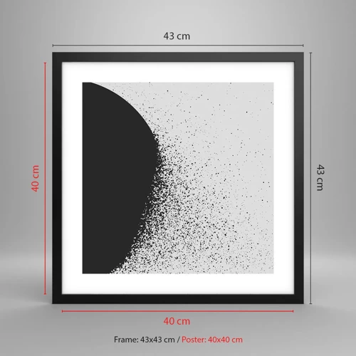 Plakat i sort ramme - Partikelbevægelse - 40x40 cm