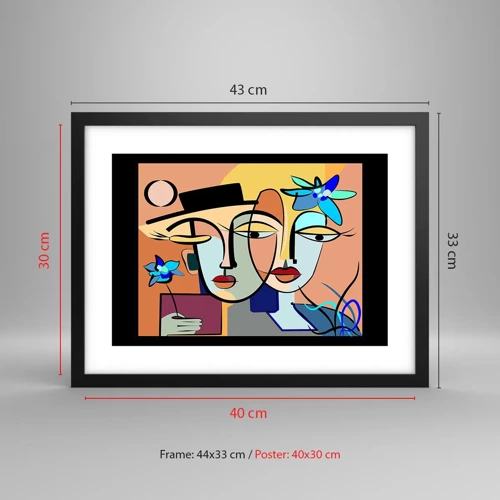 Plakat i sort ramme - Picassos randez vous - 40x30 cm