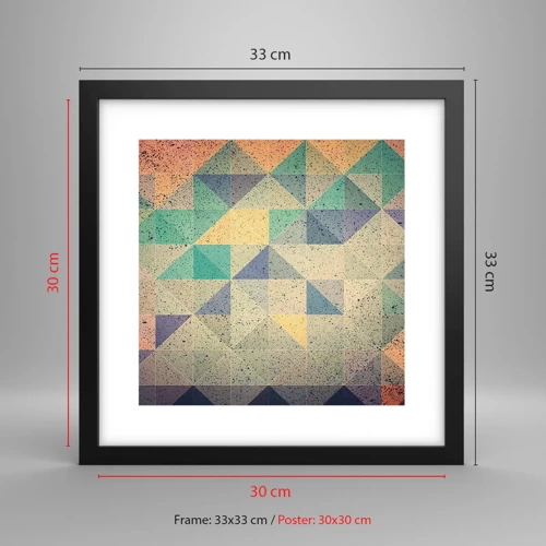 Plakat i sort ramme - Republikken trekanter - 30x30 cm