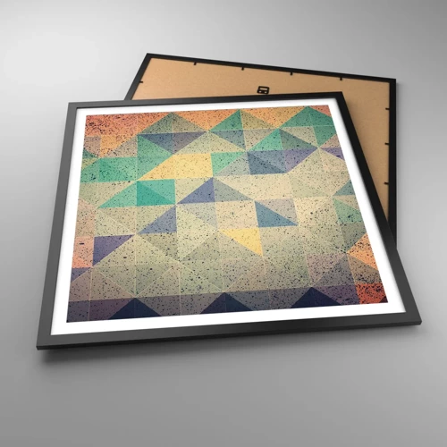 Plakat i sort ramme - Republikken trekanter - 60x60 cm