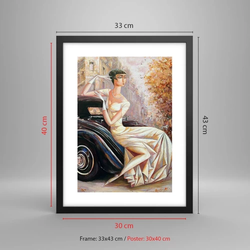 Plakat i sort ramme - Retro elegance - 30x40 cm