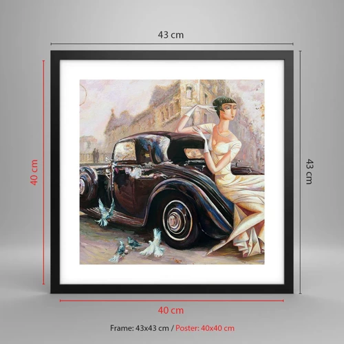 Plakat i sort ramme - Retro elegance - 40x40 cm