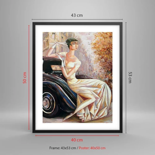 Plakat i sort ramme - Retro elegance - 40x50 cm