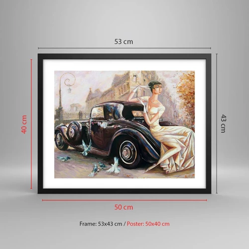 Plakat i sort ramme - Retro elegance - 50x40 cm