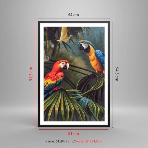 Plakat i sort ramme - Romantik i troperne - 61x91 cm