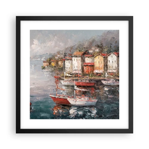 Plakat i sort ramme - Romantisk paradis - 40x40 cm