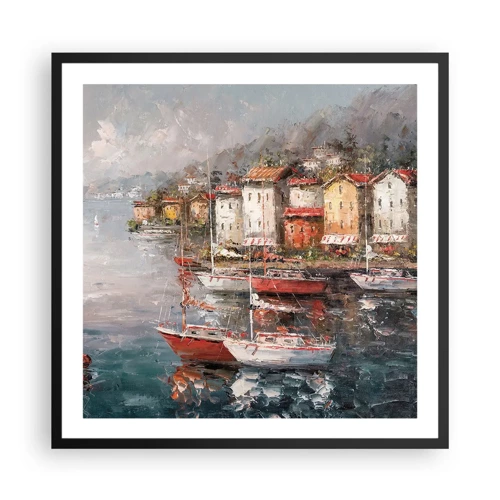 Plakat i sort ramme - Romantisk paradis - 60x60 cm