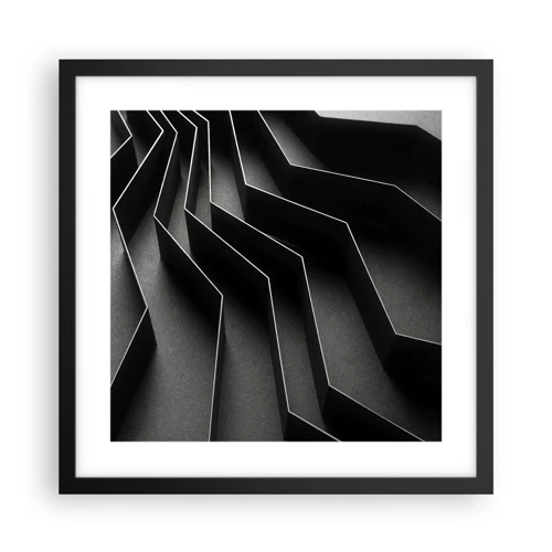 Plakat i sort ramme - Rumlig orden - 40x40 cm