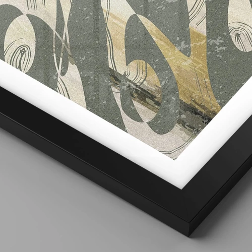 Plakat i sort ramme - Rytmisk abstraktion - 30x30 cm