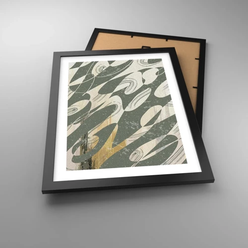 Plakat i sort ramme - Rytmisk abstraktion - 30x40 cm