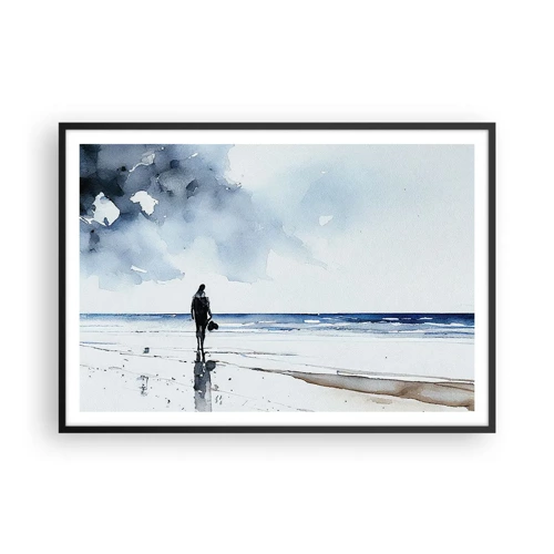Plakat i sort ramme - Samtale med havet - 100x70 cm