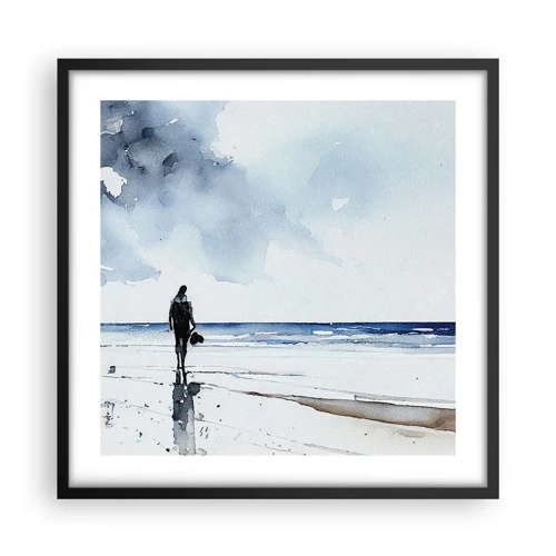 Plakat i sort ramme - Samtale med havet - 50x50 cm