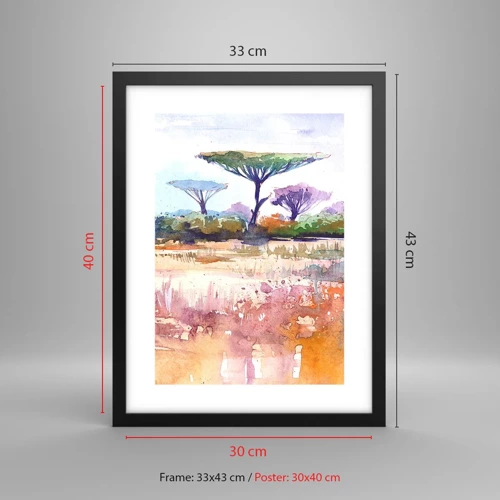 Plakat i sort ramme - Savannens farver - 30x40 cm