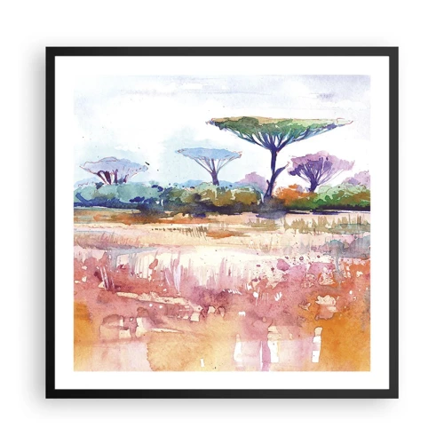 Plakat i sort ramme - Savannens farver - 60x60 cm