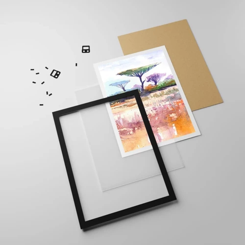 Plakat i sort ramme - Savannens farver - 70x100 cm