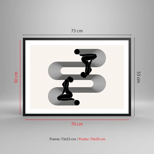Plakat i sort ramme - Sensuel symmetri - 70x50 cm