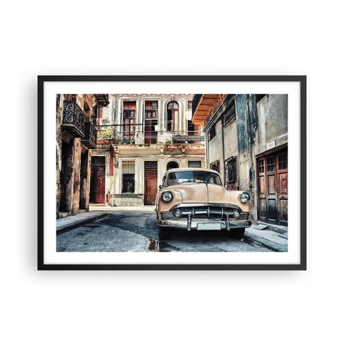 Plakat i sort ramme - Siesta i Havana - 70x50 cm