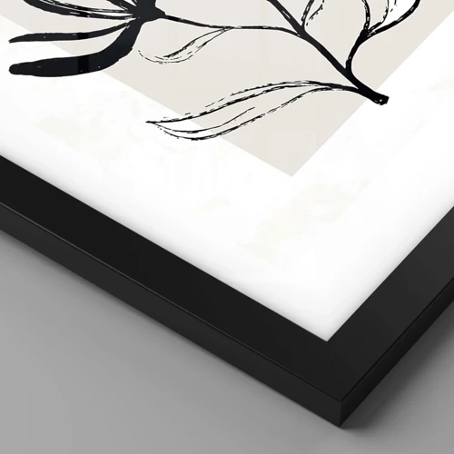 Plakat i sort ramme - Skitse til et herbarium - 30x30 cm