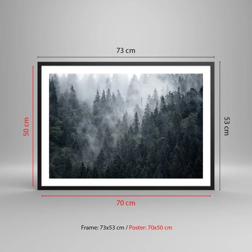 Plakat i sort ramme - Skovens daggry - 70x50 cm