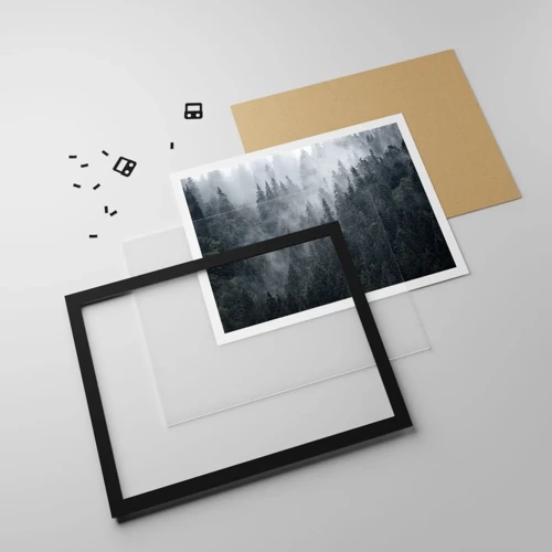 Plakat i sort ramme - Skovens daggry - 91x61 cm