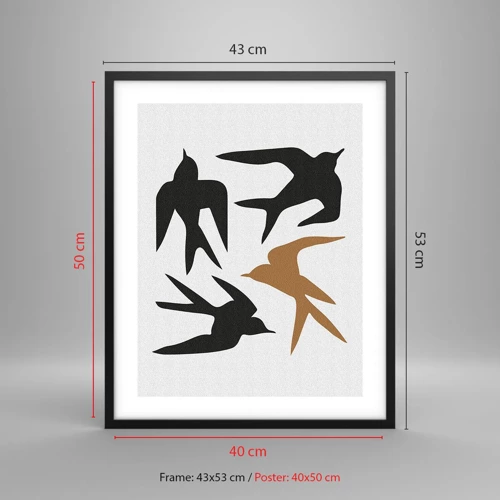 Plakat i sort ramme - Sluge spil - 40x50 cm