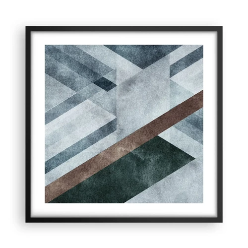 Plakat i sort ramme - Sofistikeret elegance i geometri - 50x50 cm