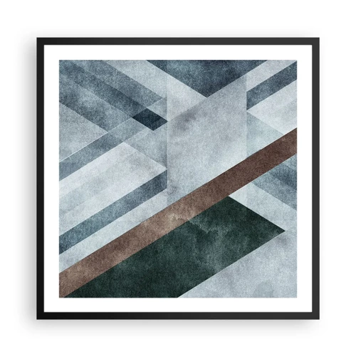 Plakat i sort ramme - Sofistikeret elegance i geometri - 60x60 cm