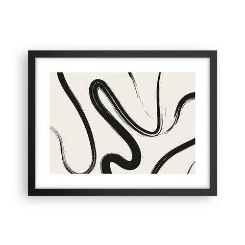 Plakat i sort ramme - Sort og hvid fantasifuldhed - 40x30 cm