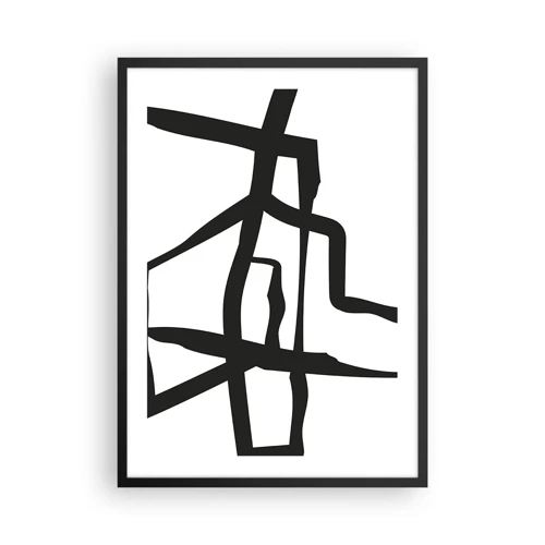 Plakat i sort ramme - Sort og hvid konstruktion - 50x70 cm