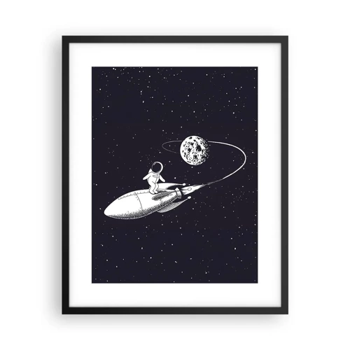 Plakat i sort ramme - Space surfer - 40x50 cm