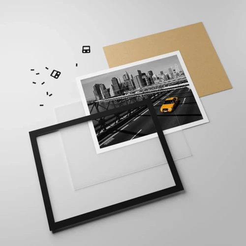 Plakat i sort ramme - Storbyens farve - 40x30 cm