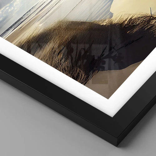 Plakat i sort ramme - Strand, vild strand - 40x50 cm