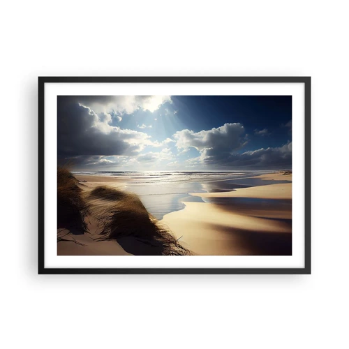 Plakat i sort ramme - Strand, vild strand - 70x50 cm