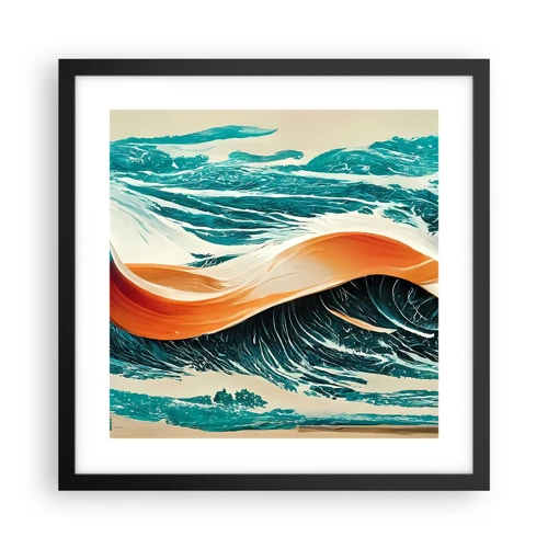 Plakat i sort ramme - Surferens drøm - 40x40 cm