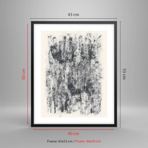 Plakat i sort ramme - Tågeagtig sammensætning - 40x50 cm